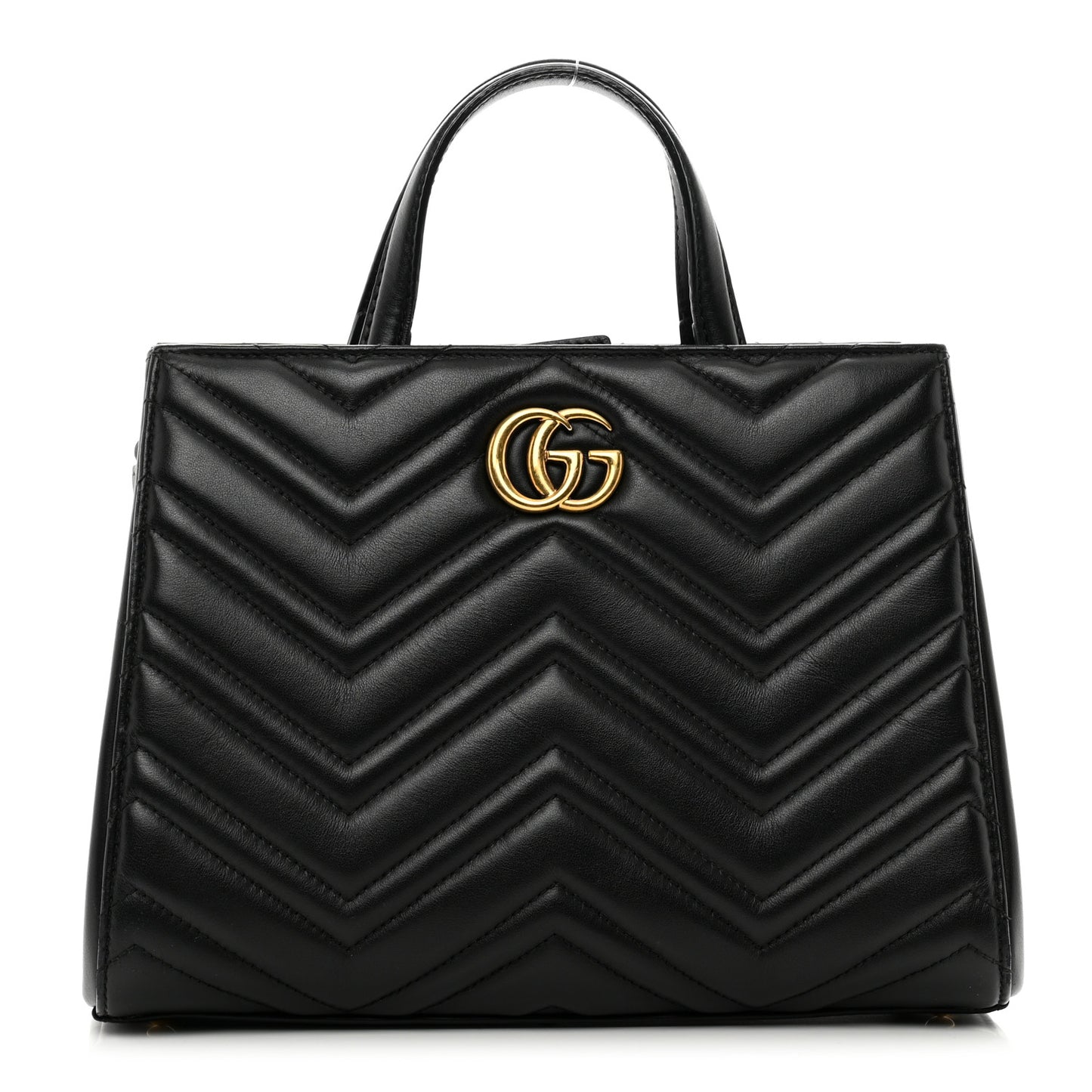 Calfskin Matelasse Small GG Marmont Tote Black