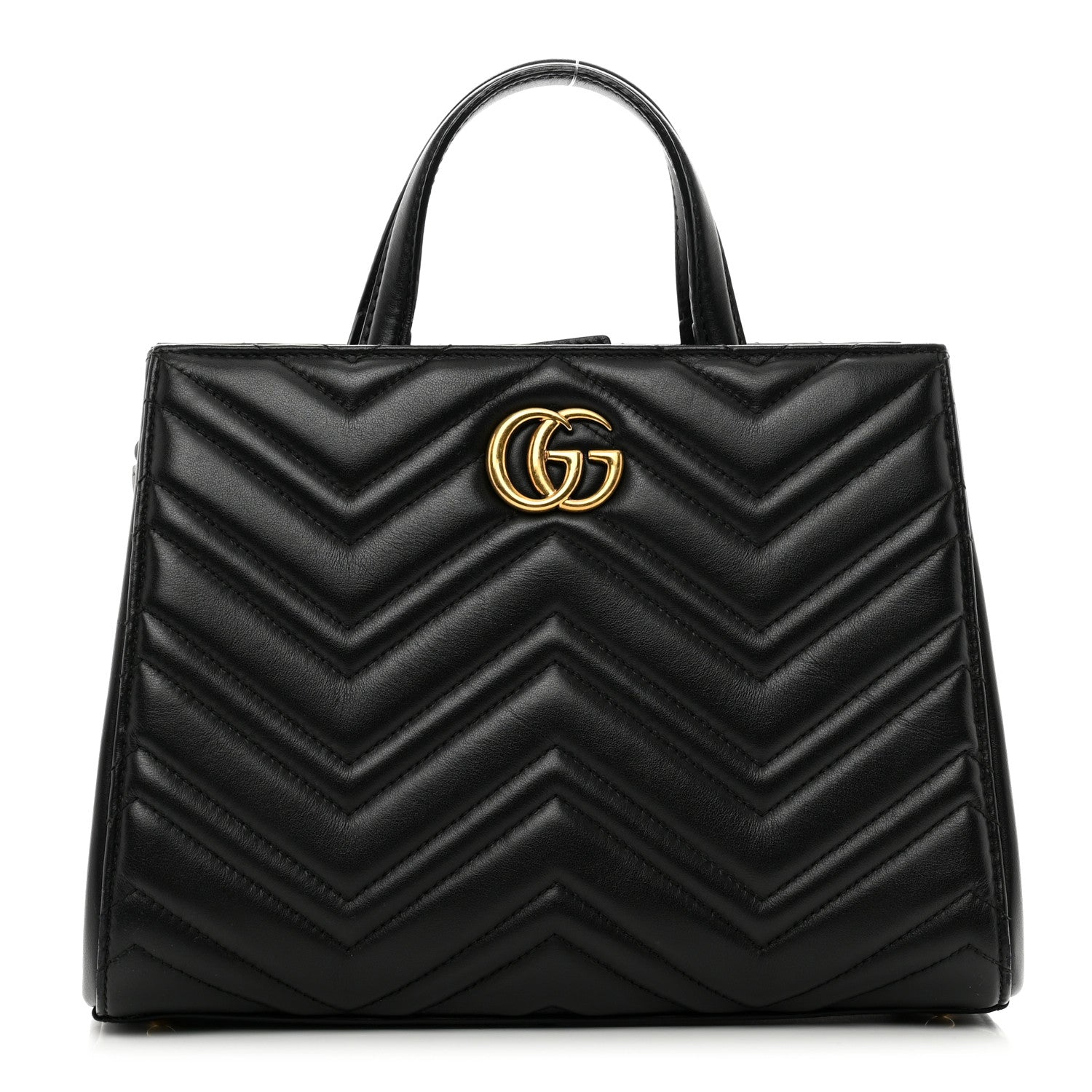 Gucci Calfskin Matelasse Small GG Marmont Tote Black 1 of 12