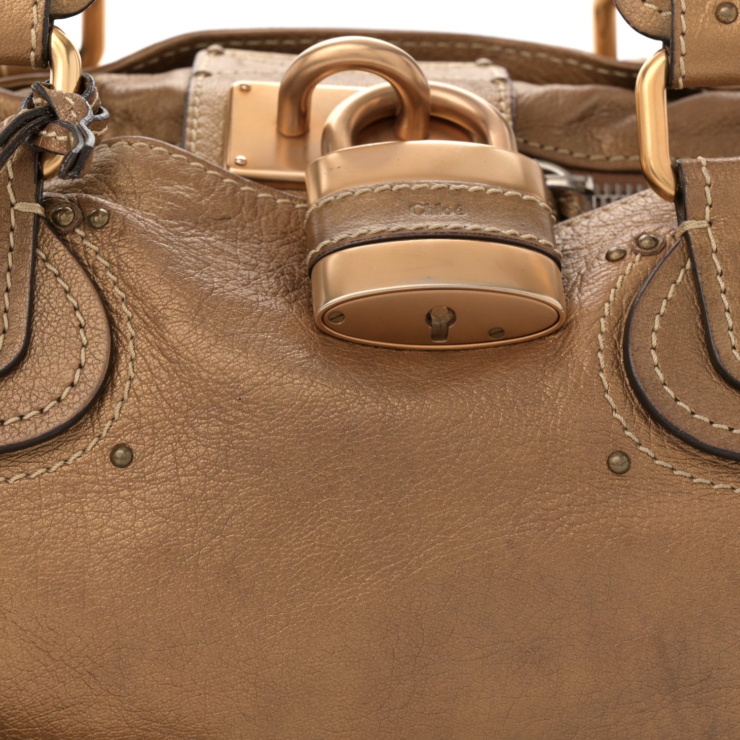 Chloe Metallic Calfskin Medium Paddington Satchel Gold 8 of 16