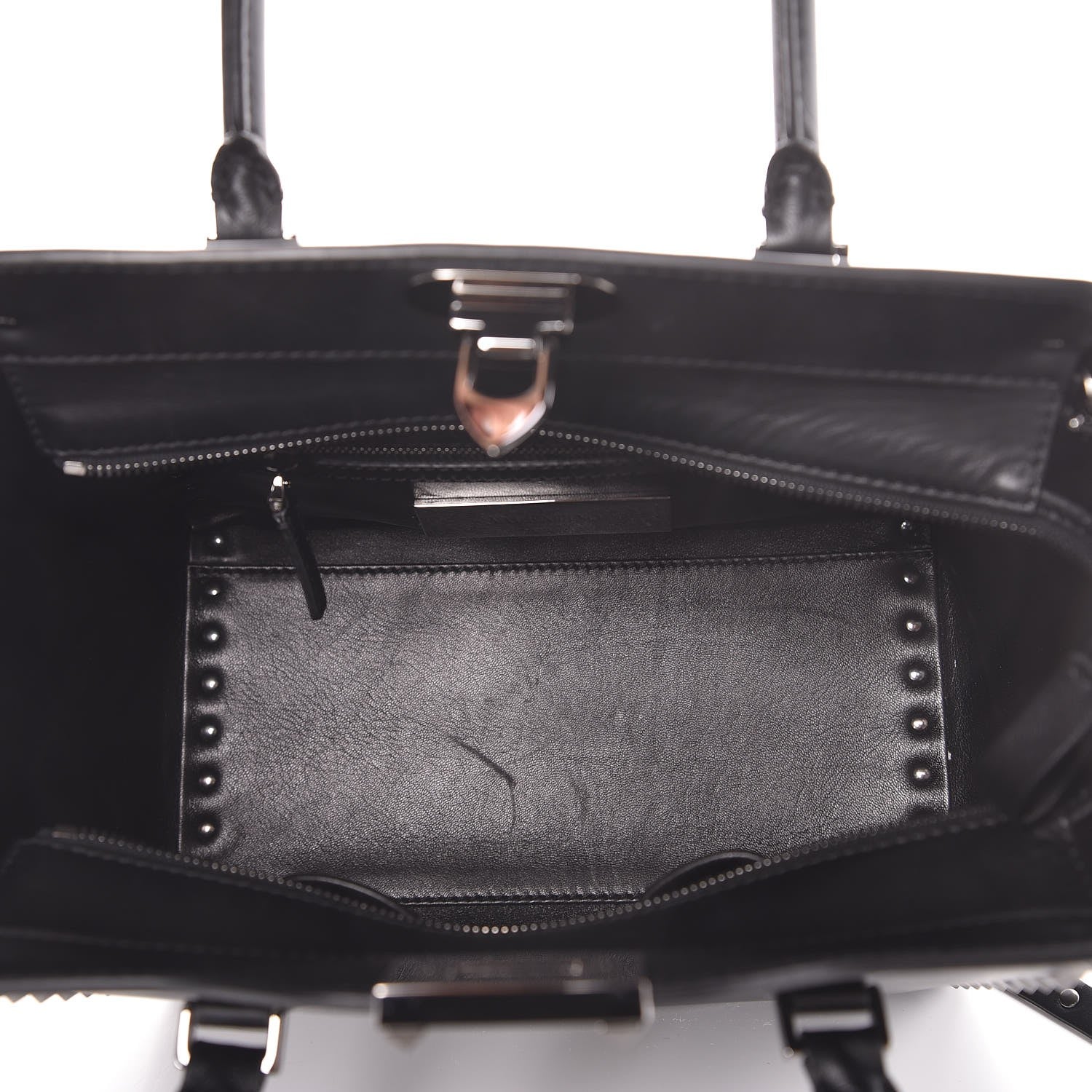 Valentino Garavani Vitello Small Rockstud Double Handle Tote Black 6 of 14