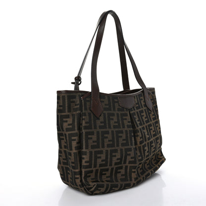 Fendi Zucca Vitello Artic Medium Shopping Tote Tobacco Castagna 3 of 9