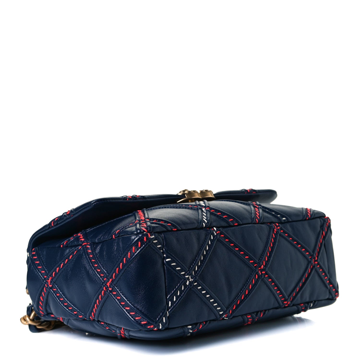 Chanel Lambskin Mixed Fibers Quilted Medium Chanel 19 Flap Blue 4 of 11
