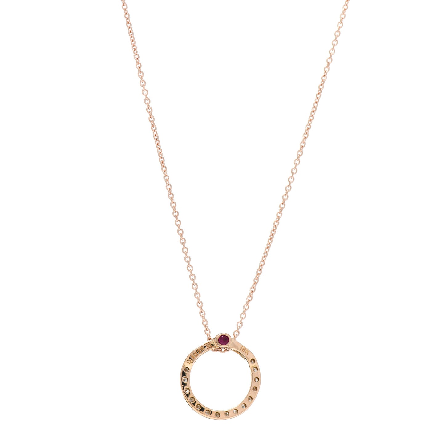 18K Rose Gold Diamond Tiny Treasures Circle Pendant Necklace