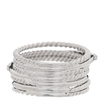 David Yurman Sterling Silver Diamond 11mm Wide Crossover Cable Ring 53 6.5 3 of 4