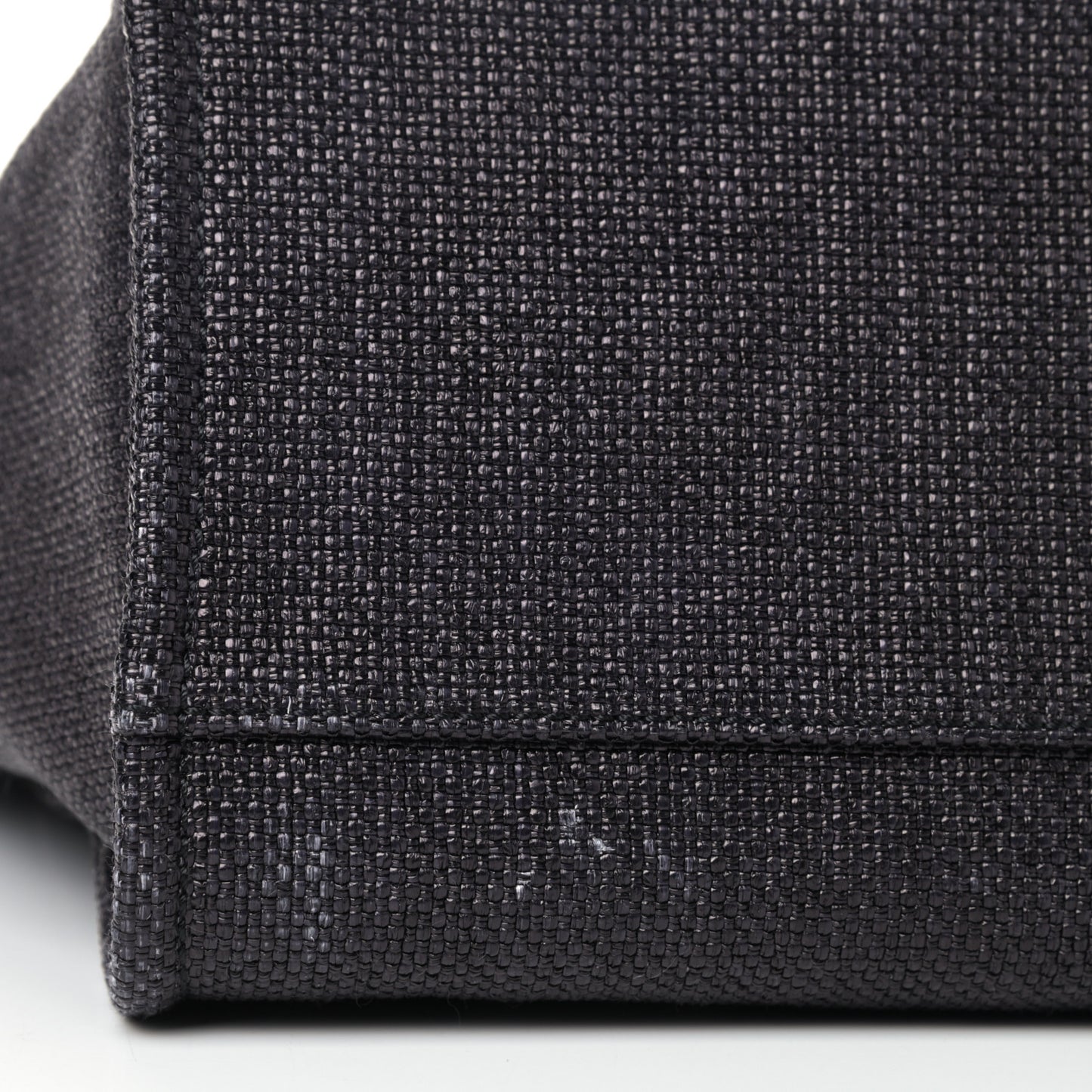 Woven Straw Raffia Medium Deauville Tote Black