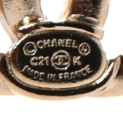 Chanel Crystal CC Earrings Gold 4 of 4