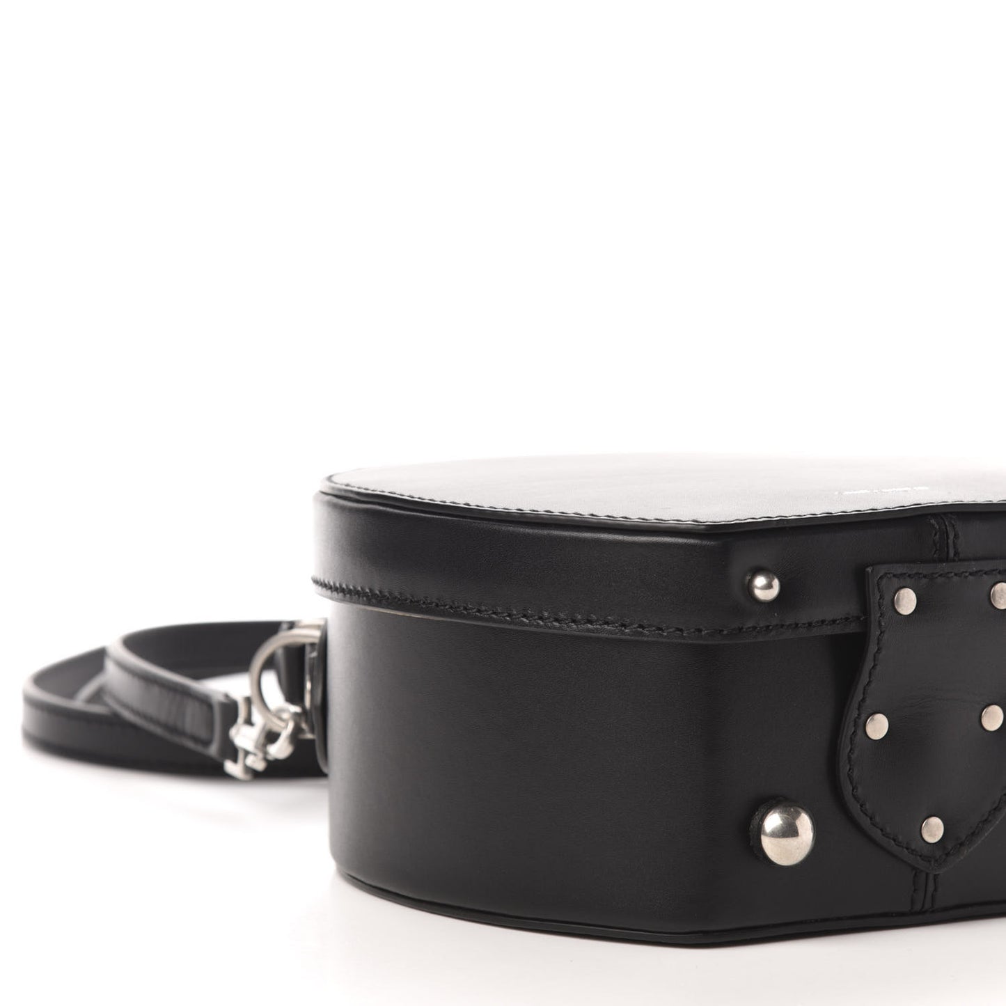 Calfskin Small Mica Hat Box Black