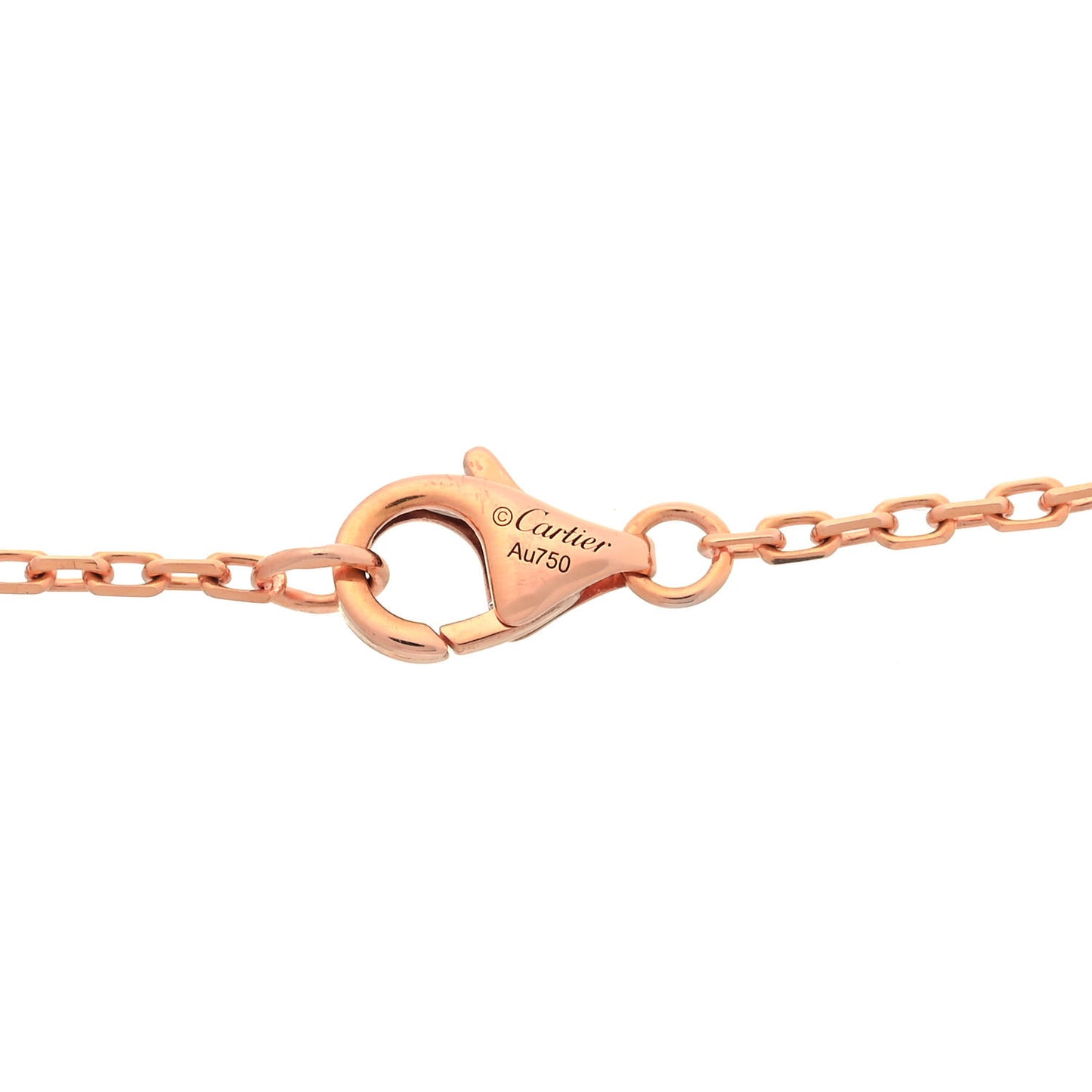 18K Pink Gold Diamond Interlocking LOVE Paved Necklace