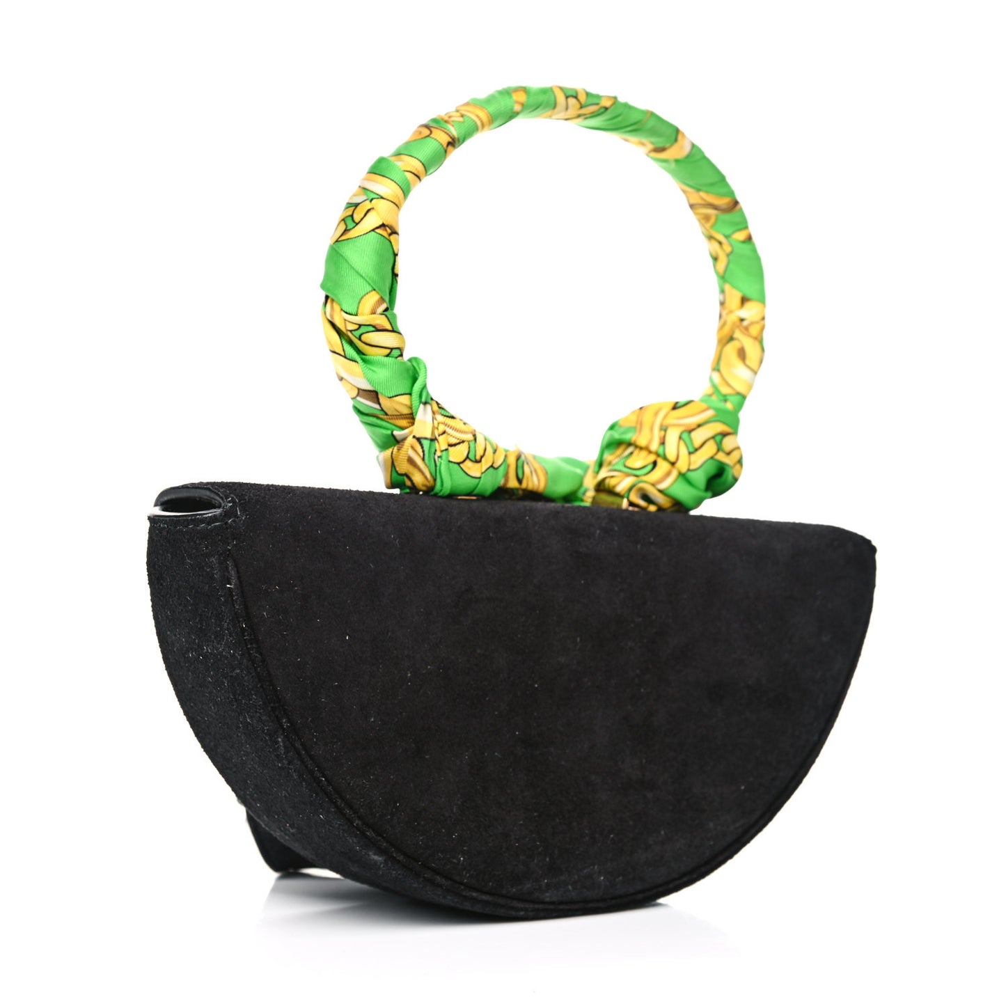 Suede Opera Clutch Bag Black