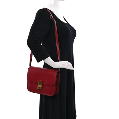 Celine Box Calfskin Medium Classic Box Flap Bag Red 2 of 11