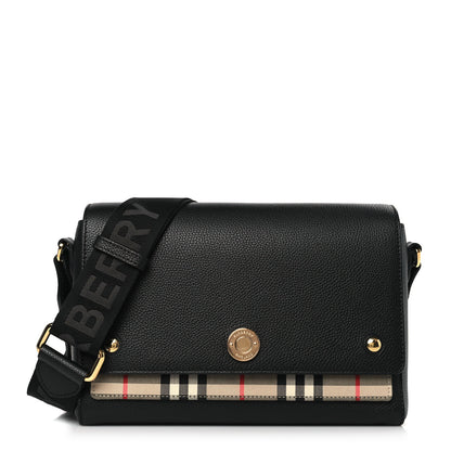 Burberry Grainy Calfskin Vintage Check Note Crossbody Bag Black 1 of 8