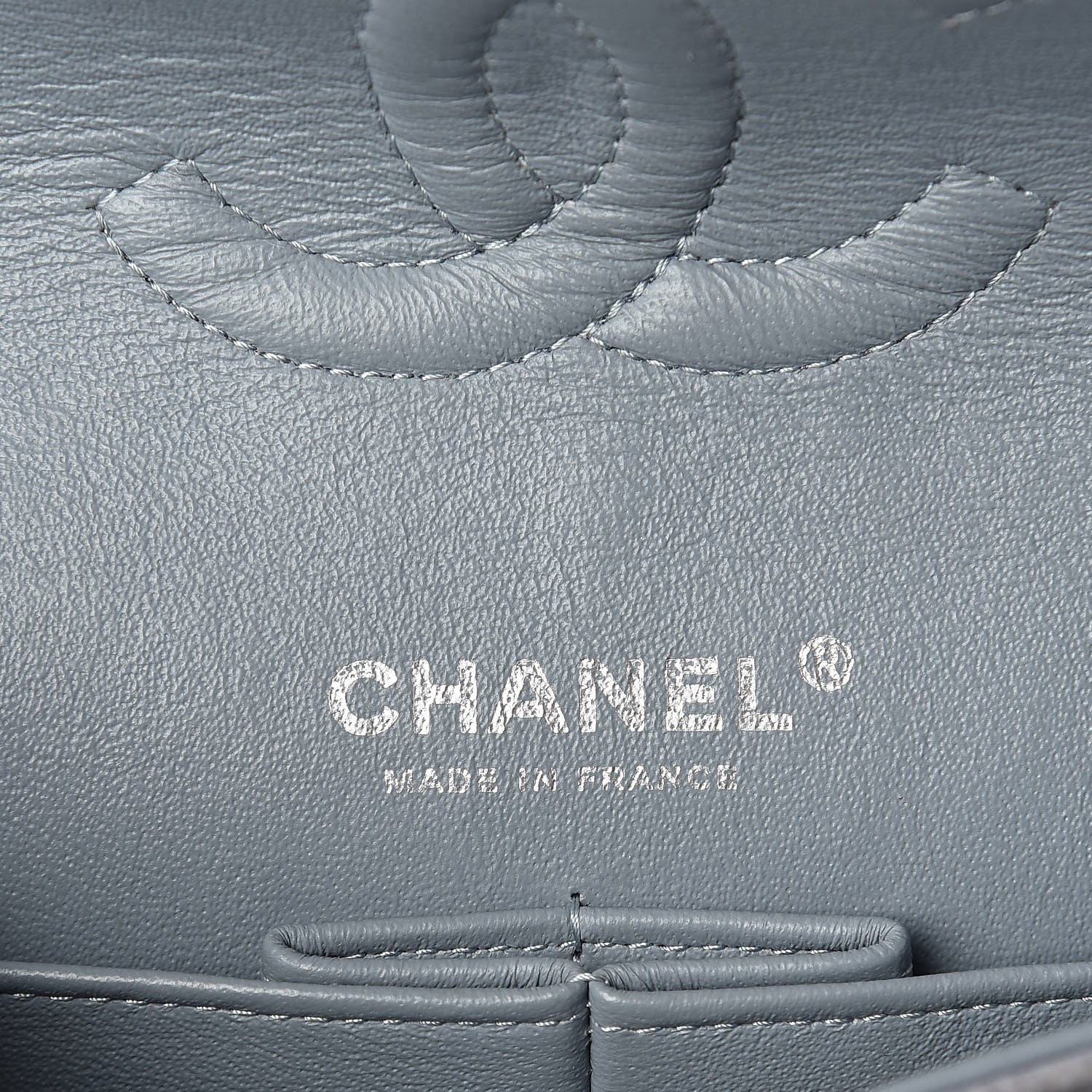Chanel Iridescent Caviar Quilted Medium Double Flap Light Grey 6 of 15