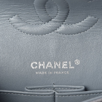 Chanel Iridescent Caviar Quilted Medium Double Flap Light Grey 6 of 15