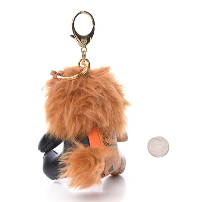 MCM Visetos Lion Key Ring Bag Charm Cognac 2 of 5