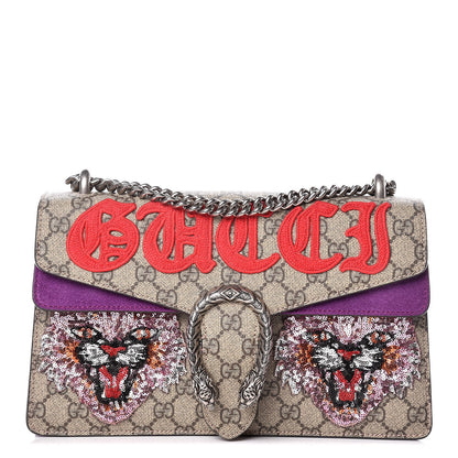 Gucci GG Supreme Monogram Embroidered Small Dionysus Shoulder Bag Purple 1 of 9