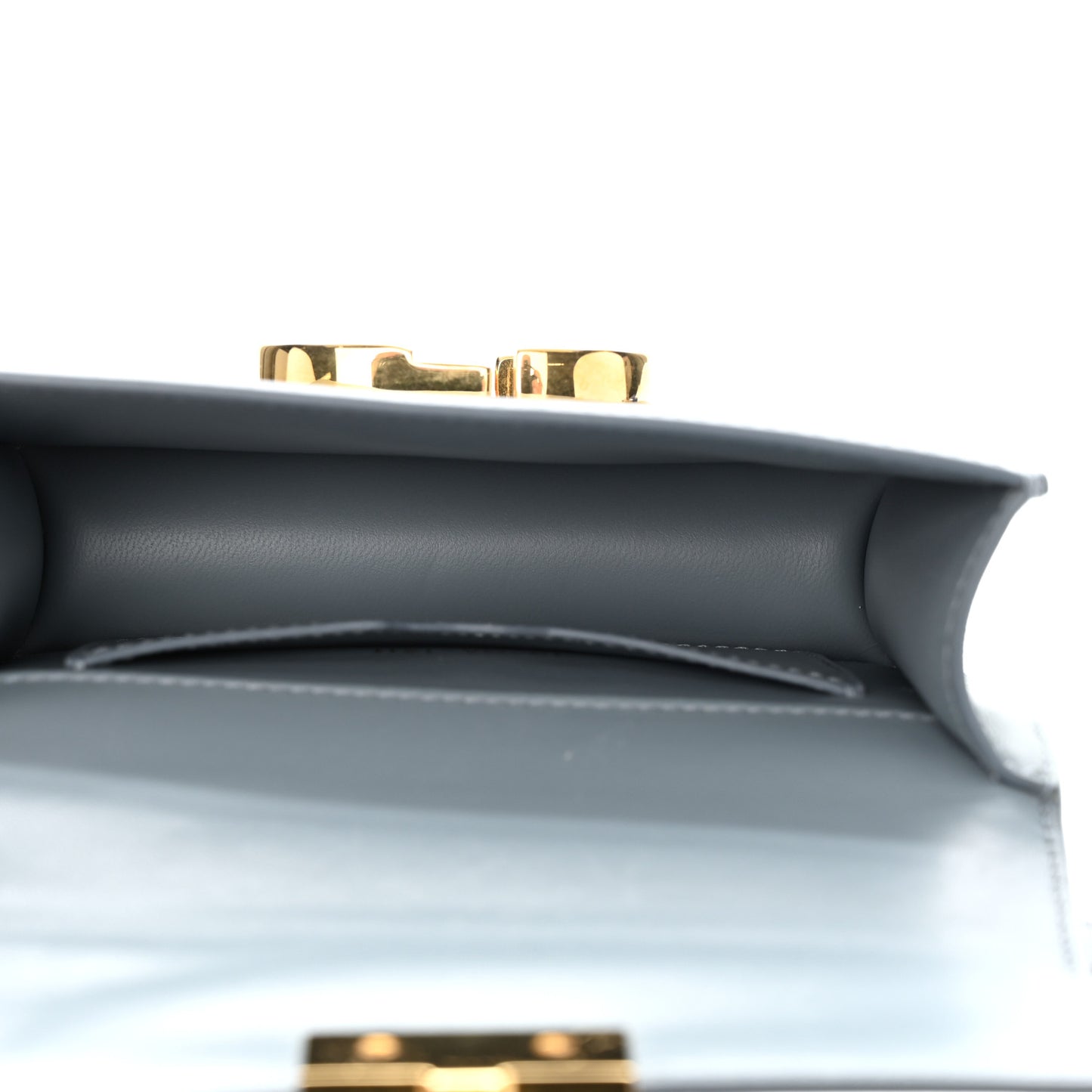 Smooth Calfskin Micro 30 Montaigne Flap Bag Blue Gray