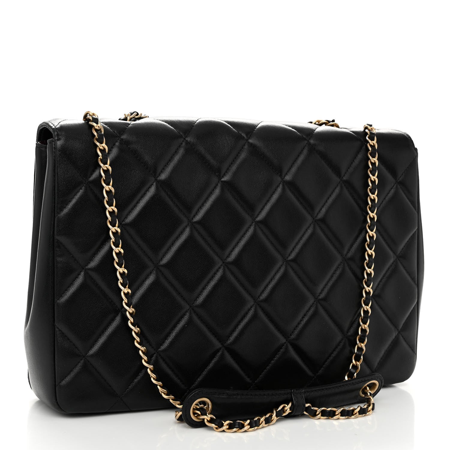 Chanel Lambskin Quilted Medium Diamond CC Flap Black 3 of 9