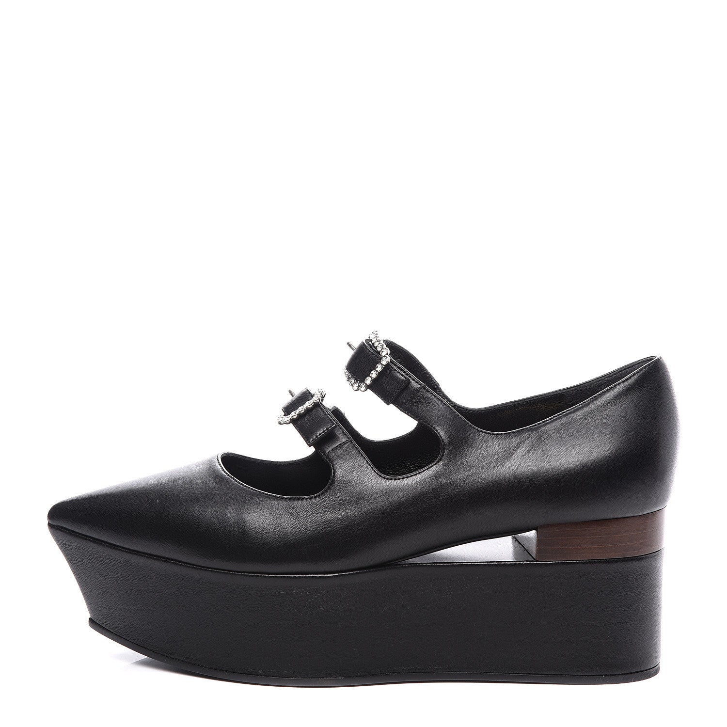 Gucci Nappa Liv Mary Jane Platform Loafers 39.5 Black 1 of 9