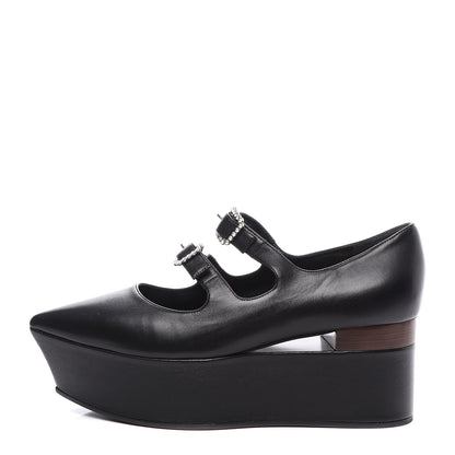 Gucci Nappa Liv Mary Jane Platform Loafers 39.5 Black 1 of 9