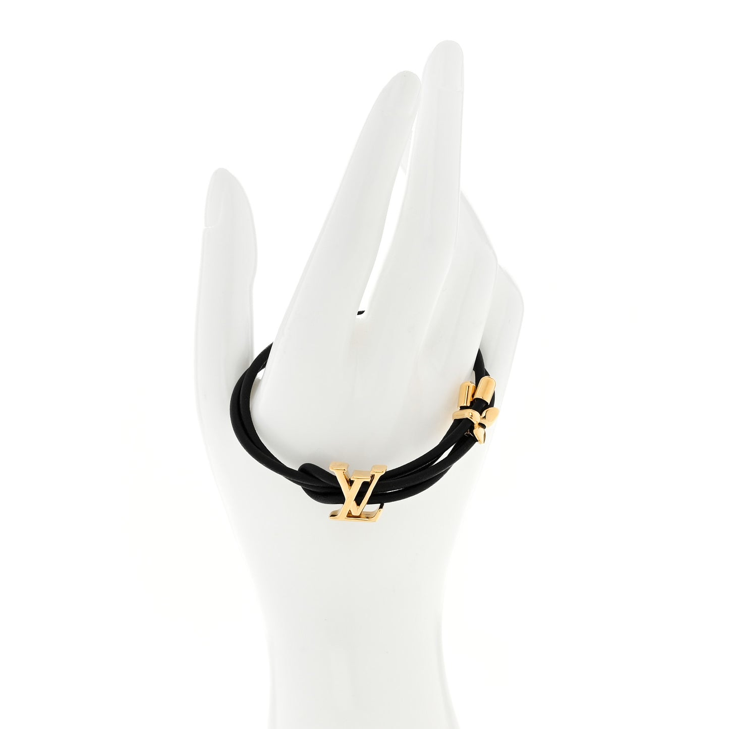 Calfskin LV Bloom Bracelet Black