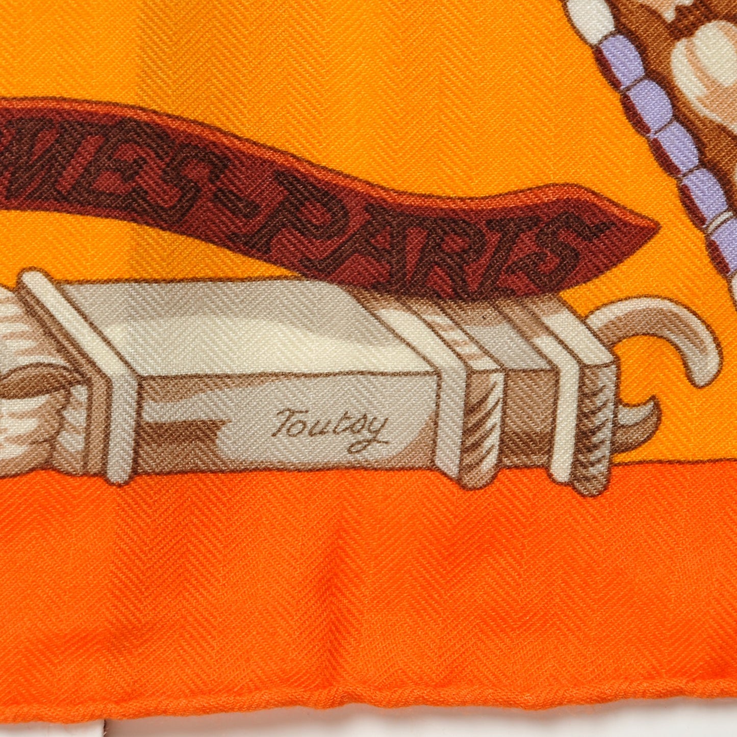 Cashmere Silk Ceintures et Liens Shawl 140 Orange Bouton D'or Mauve