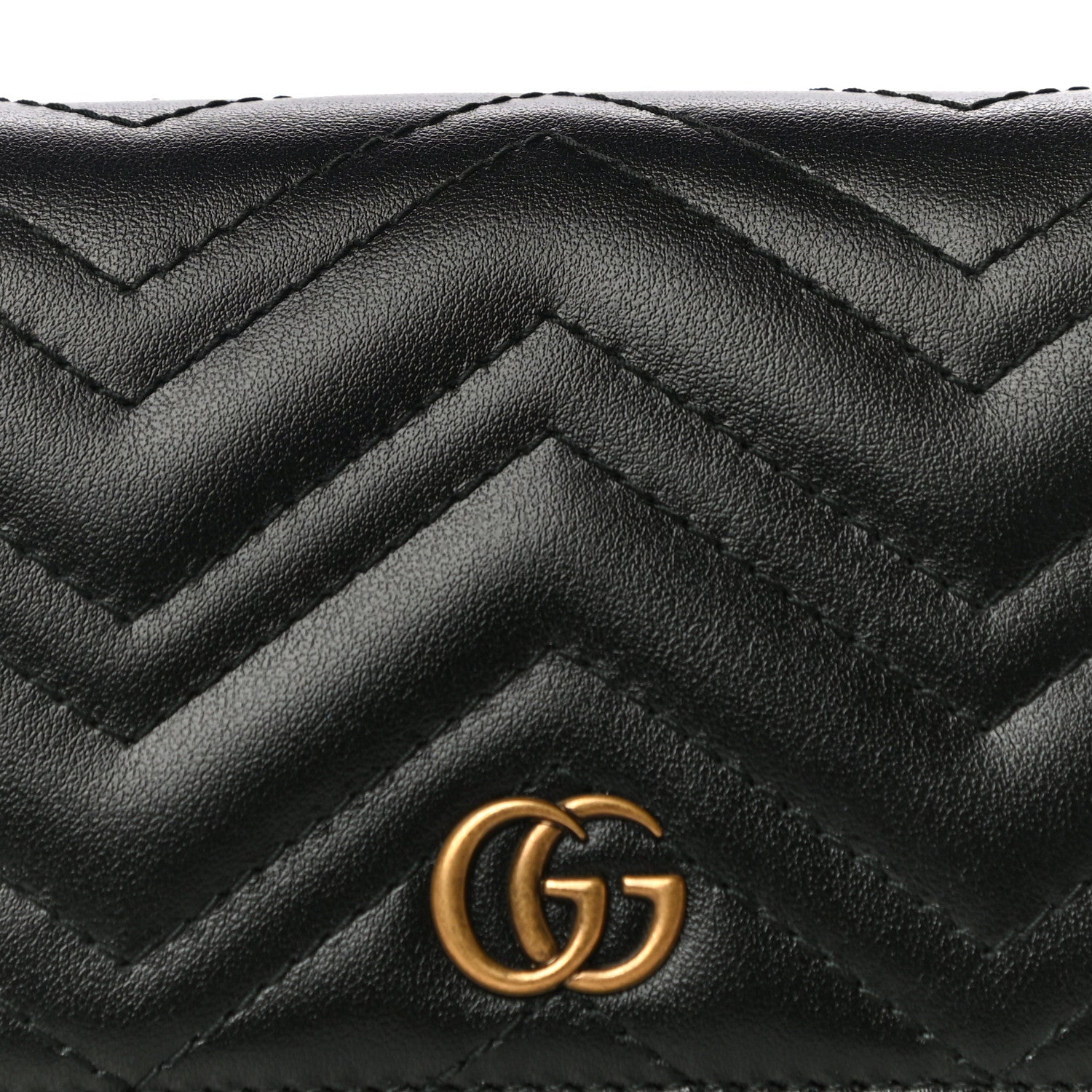 Gucci Calfskin Matelasse GG Marmont Medium Wallet Black 7 of 9