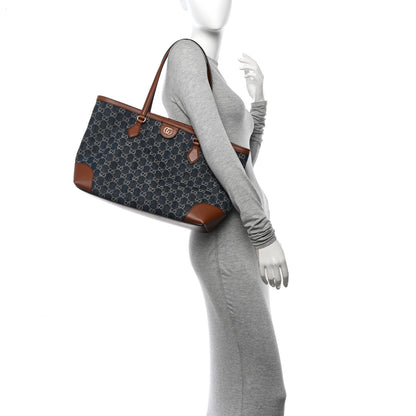 Gucci New Denim GG Monogram Medium Ophidia Shopping Tote Blue Tea Cuir 2 of 11