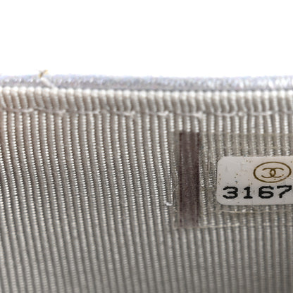Chanel Gradient Metallic Calfskin Quilted Flap Card Holder Wallet Silver Blue Yellow Purple 8 of 8