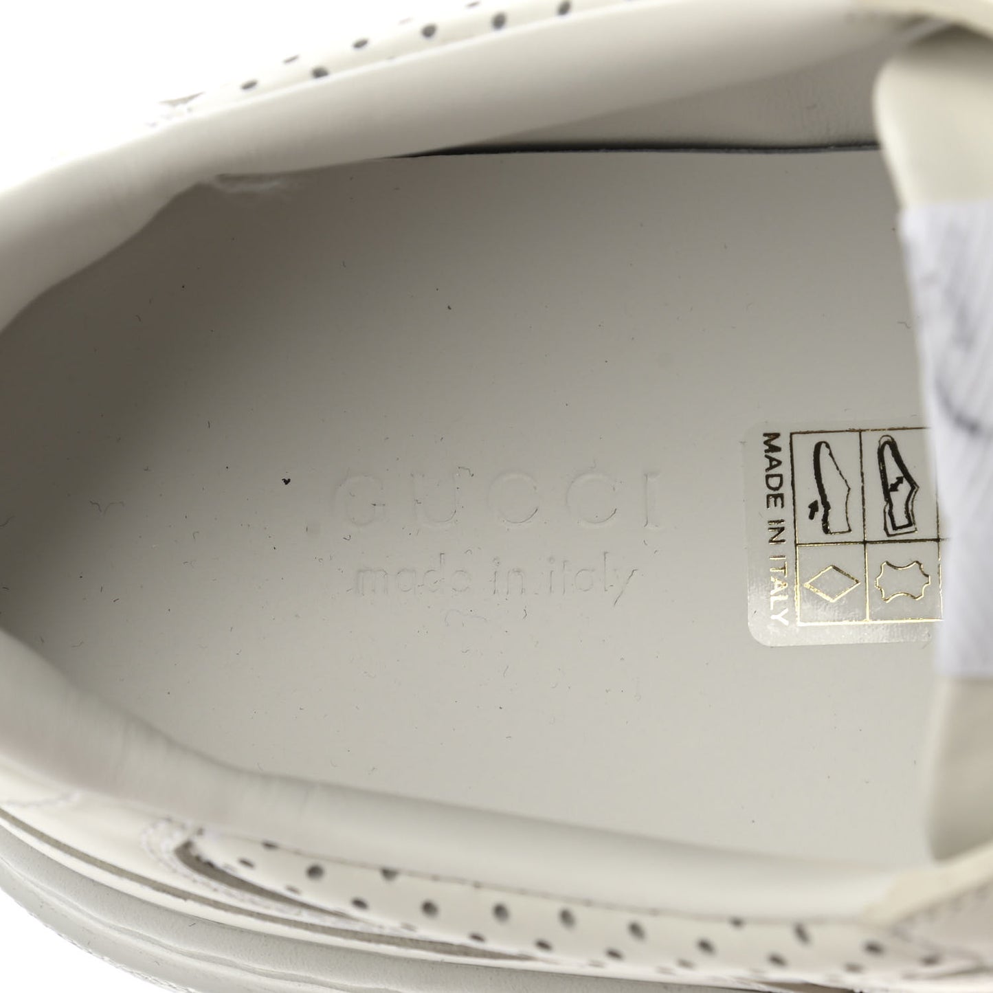 Calfskin GG Tennis Embossed Perforated Womens Platform 55mm Sneakers 40 Great White