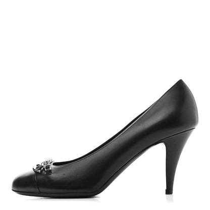 Chanel Calfskin CC Cap Toe Chain Pumps 39 Black 1 of 11