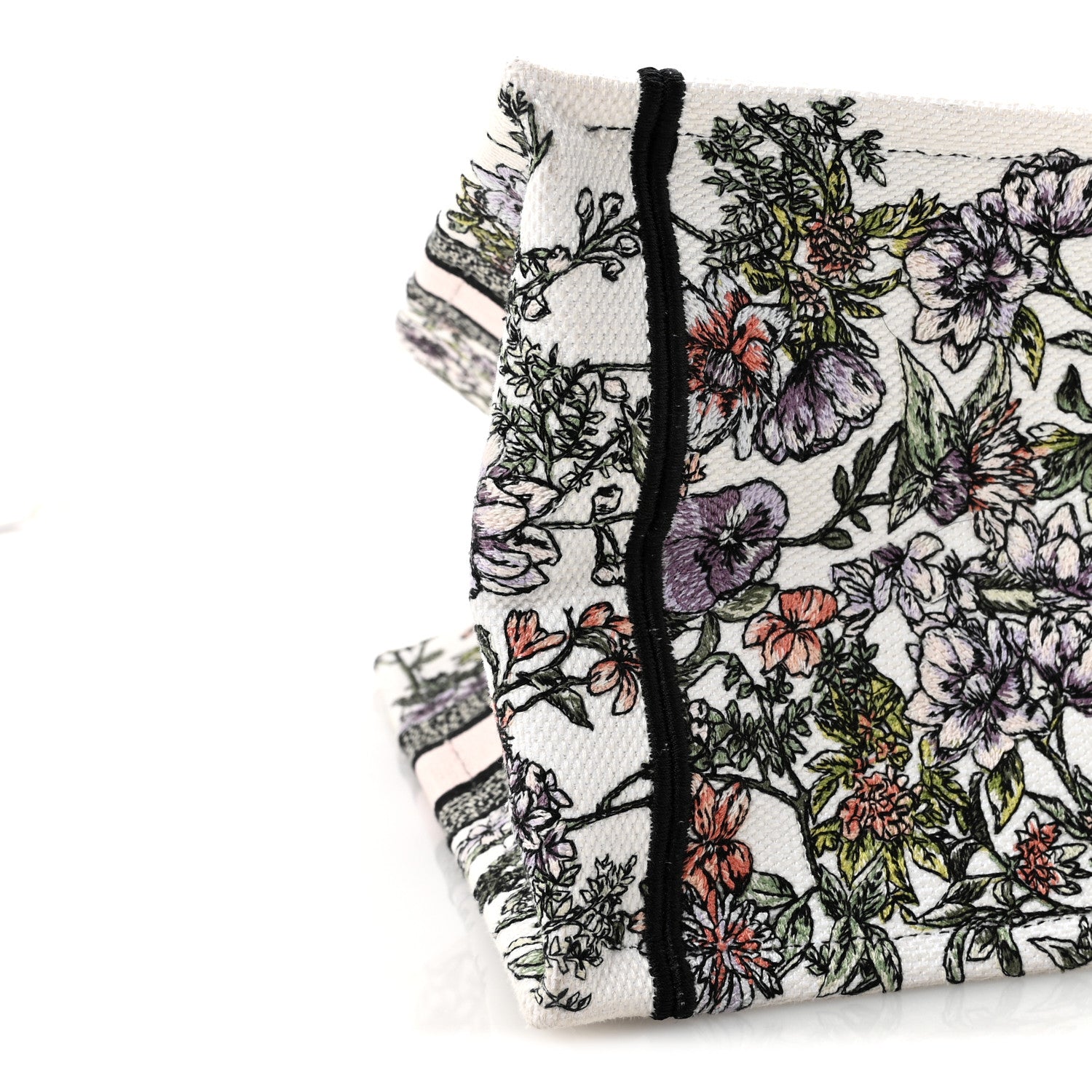 Christian Dior Canvas Embroidered Medium Flowers Book Tote White 8 of 9