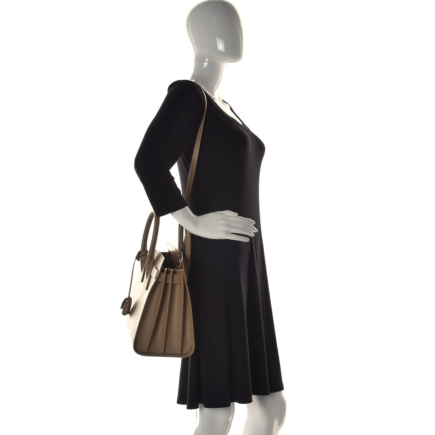 Grained Calfskin Small Sac De Jour Taupe