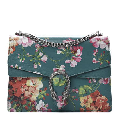 Gucci Calfskin Blooms Print Medium Dionysus Shoulder Bag Bright Emerald Multicolor 1 of 11