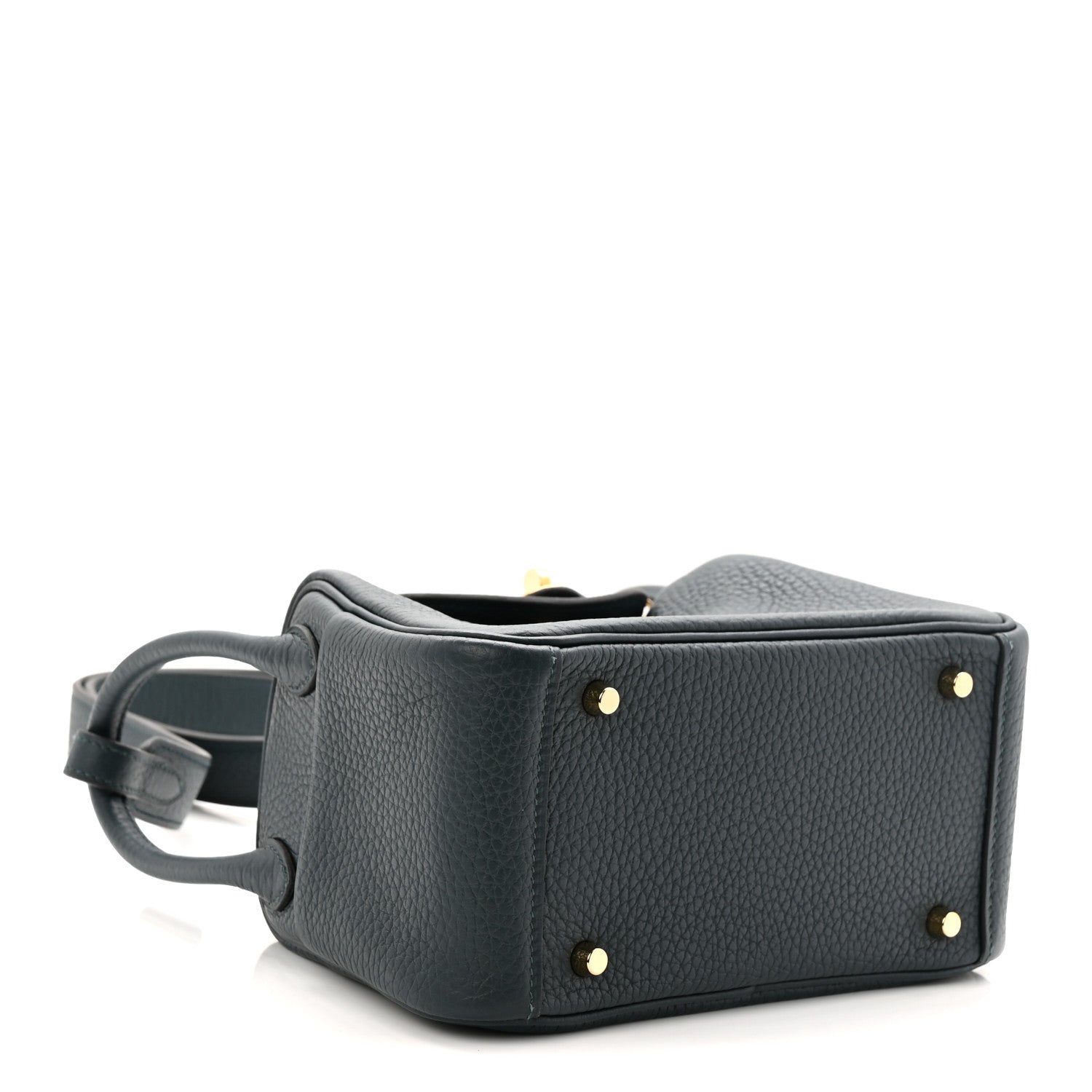 Hermes Taurillon Clemence Mini Lindy 20 Vert Cypress 4 of 11