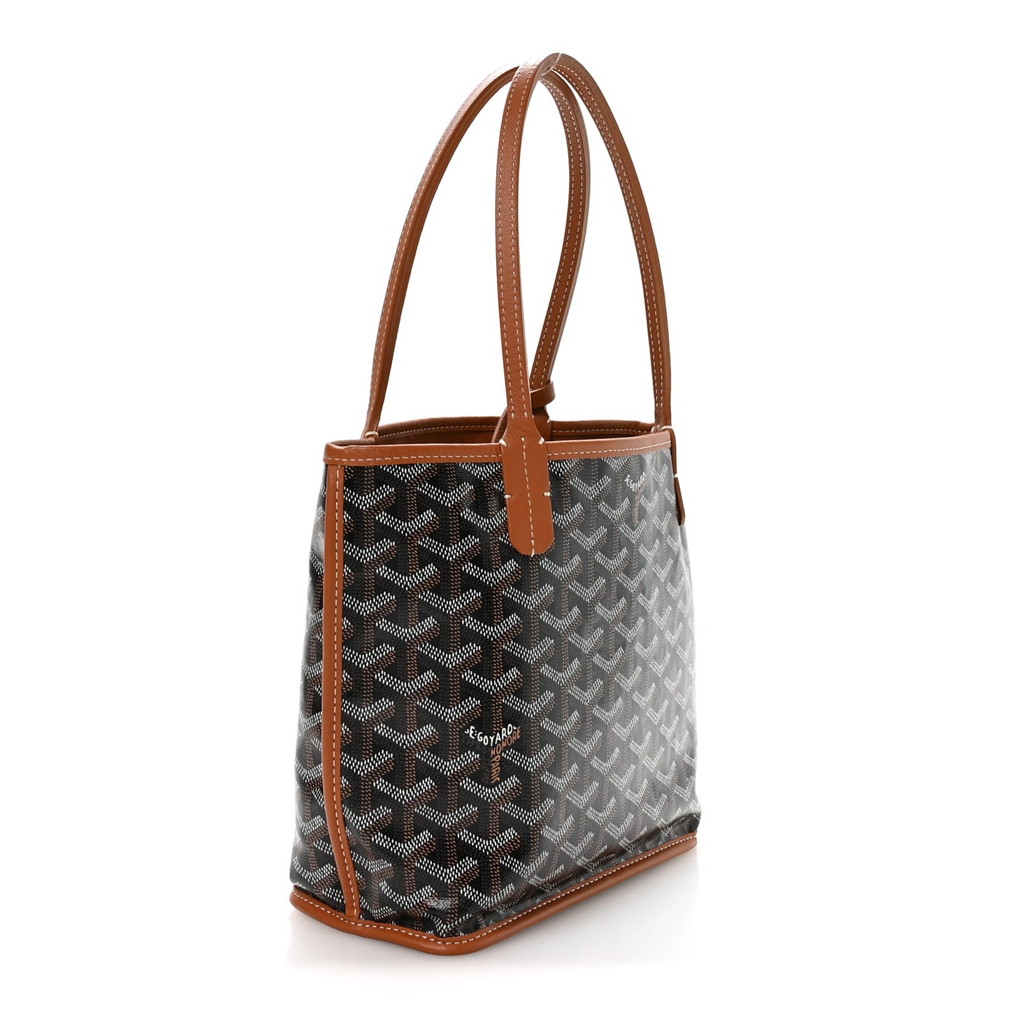 Goyardine Reversible Mini Anjou Black Gold