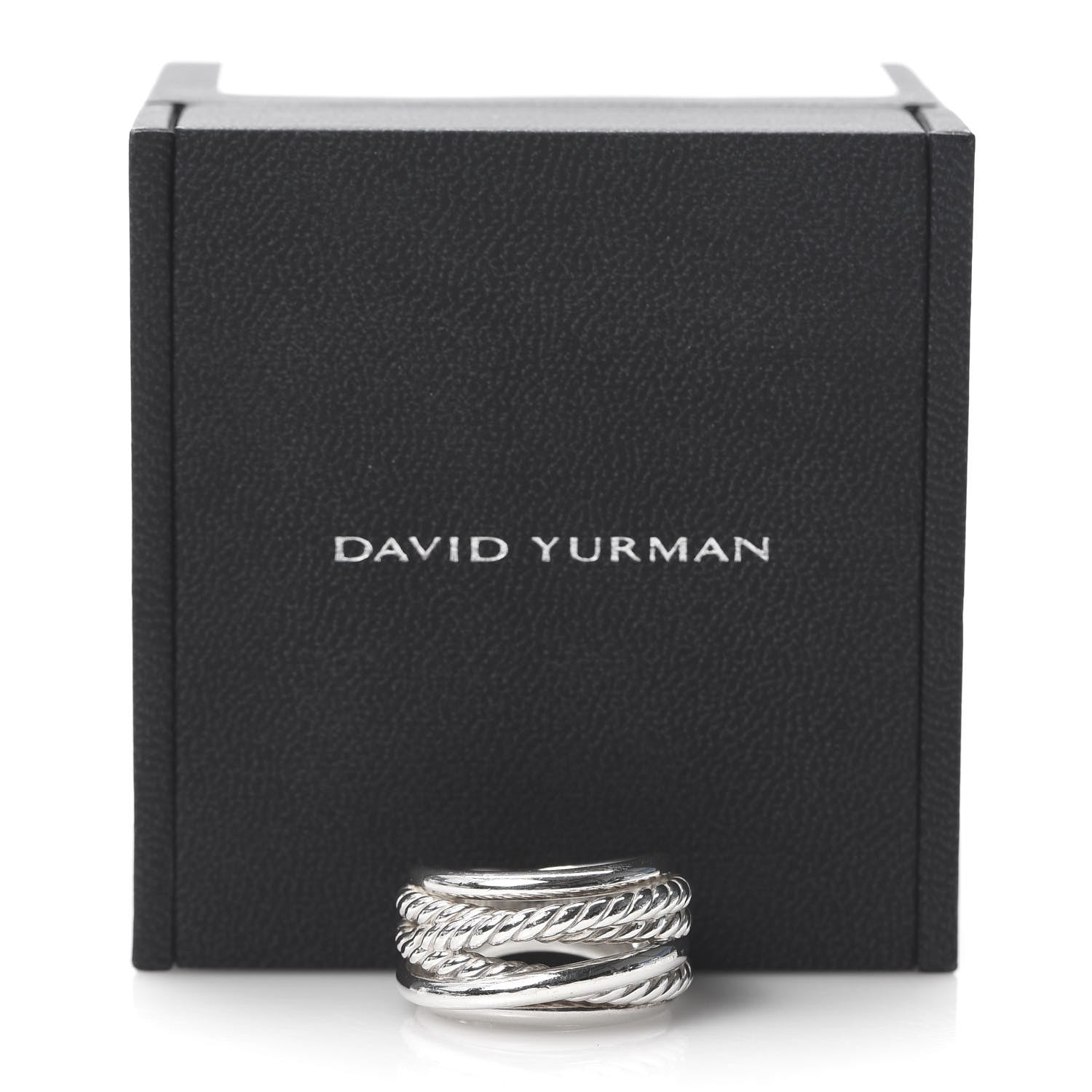 David Yurman Sterling Silver 15mm Narrow Crossover Cable Ring 54 6.75 5 of 5