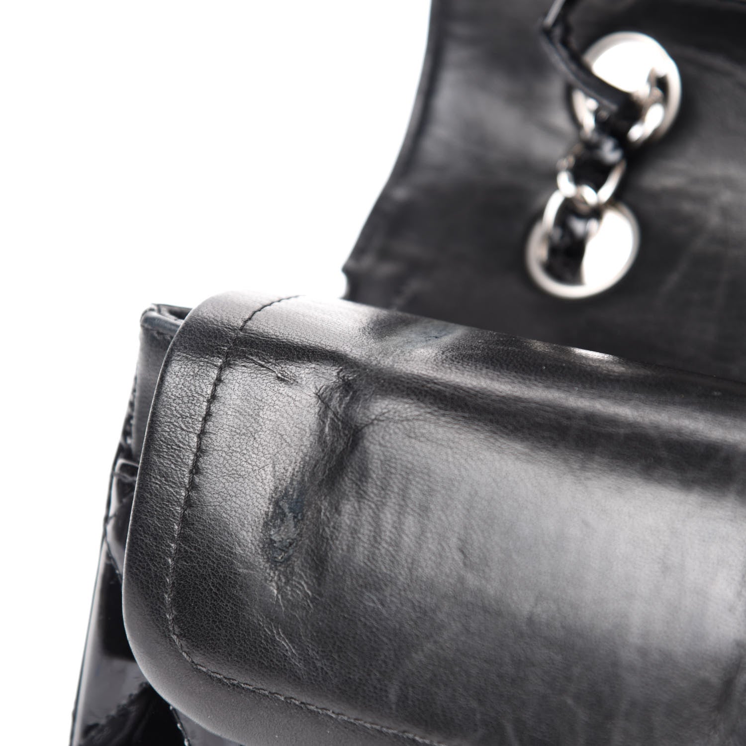Chanel Patent Quilted Medium Double Flap Black 10 of 19