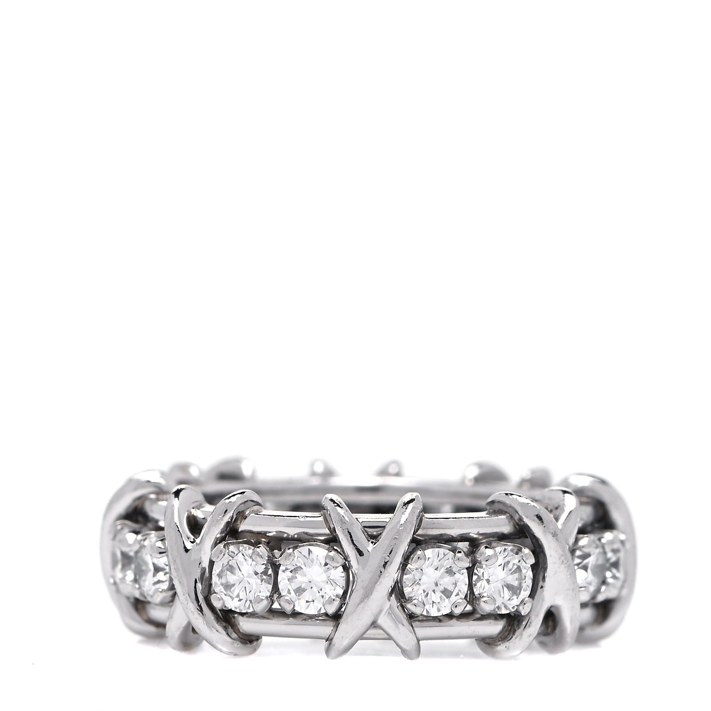 Platinum Diamond Schlumberger Sixteen Stone Ring 49 5