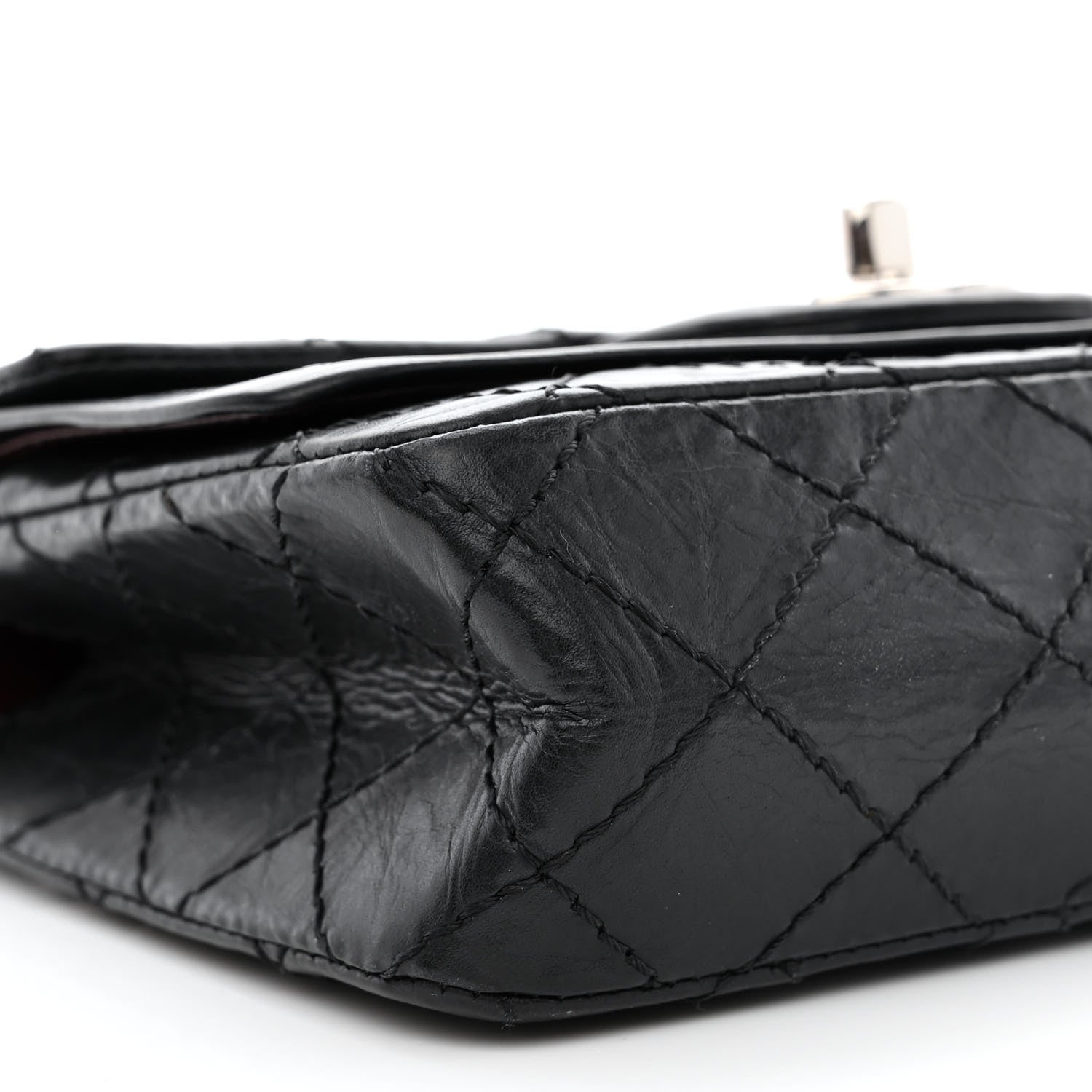 Chanel Aged Calfskin Quilted Mini Rectangular Double Flap Black 9 of 15
