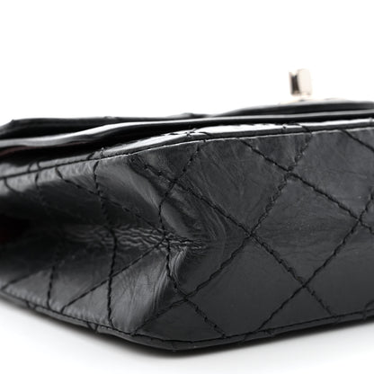 Chanel Aged Calfskin Quilted Mini Rectangular Double Flap Black 9 of 15