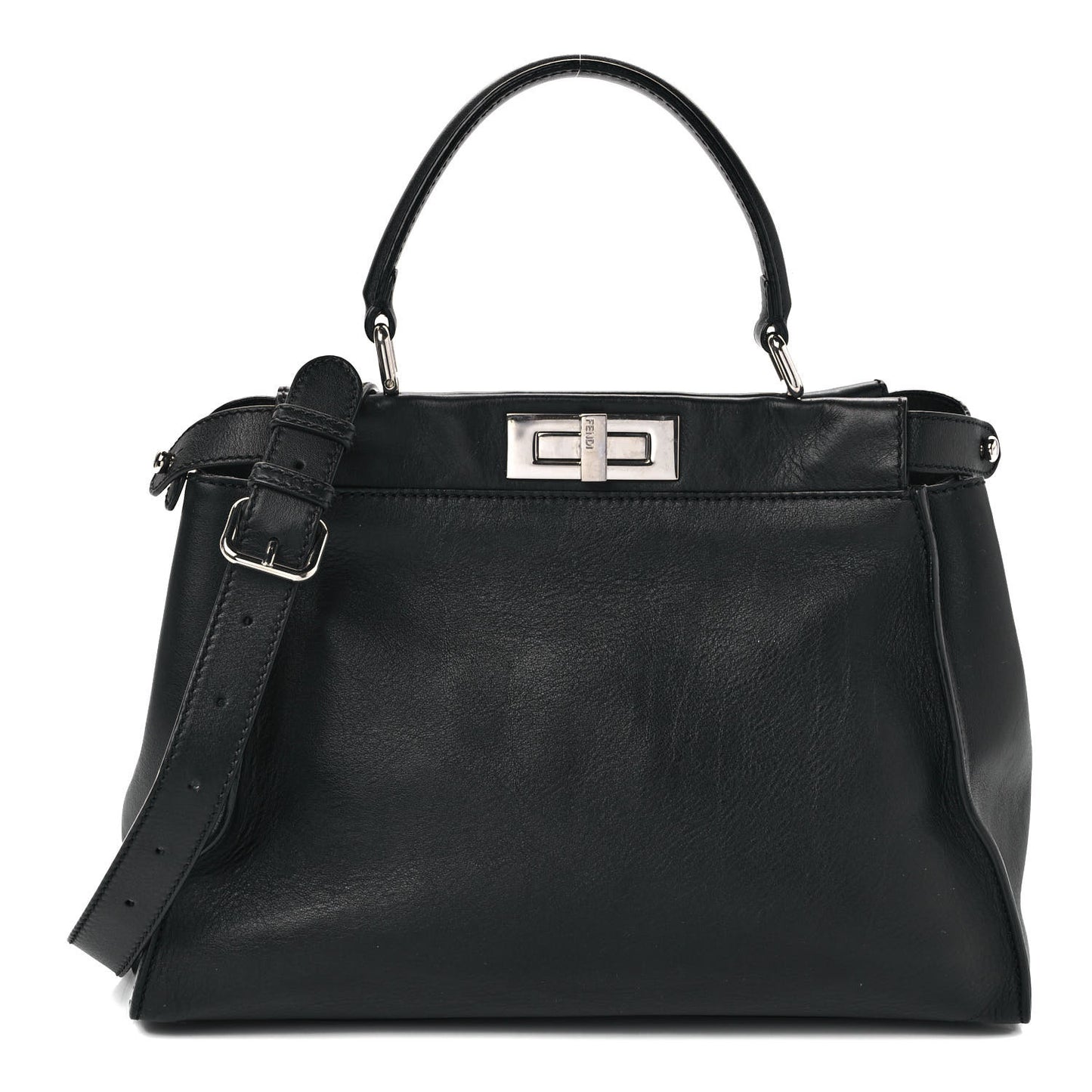 Vitello Seta Snakeskin Crocodile Monster Eyes Medium Peekaboo Iconic Satchel Black Girasole