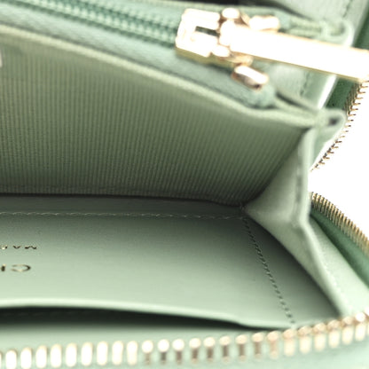 Chanel Caviar Quilted Zip Around Coin Purse Wallet Dark Green 6 of 8