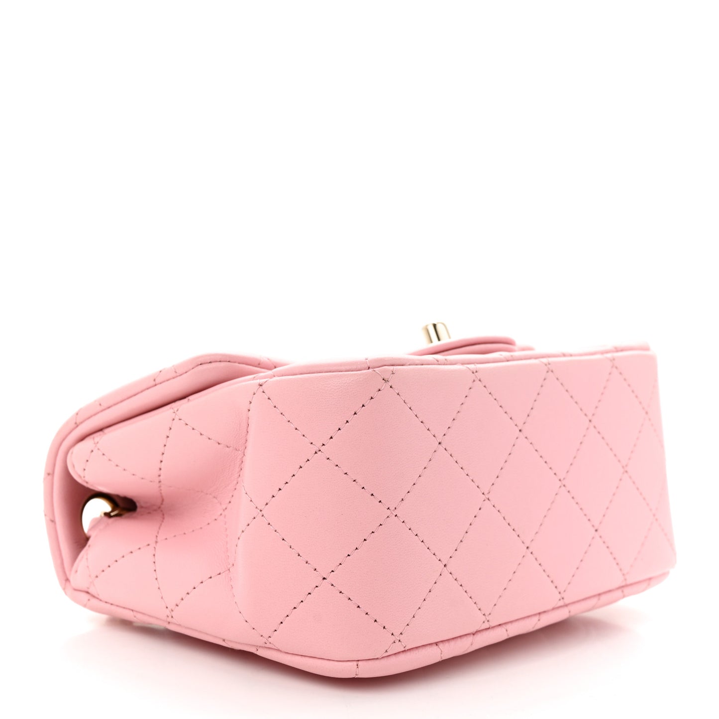 Lambskin Quilted Mini Square Flap Light Pink