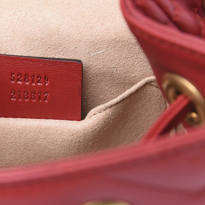 Gucci Calfskin Matelasse GG Marmont Flap Backpack Hibiscus Red 6 of 9