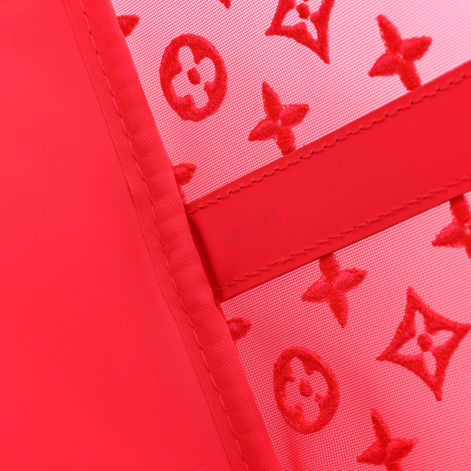 Louis Vuitton Monogram Fluo See Through Keepall Bandouliere 50 Rose 6 of 9