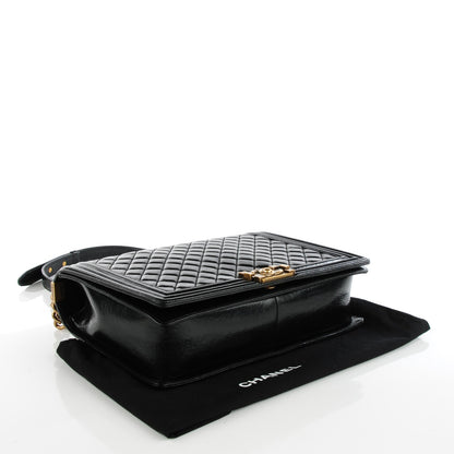 Chanel Glazed Calfskin Quilted Large Boy Flap Black 4 of 9