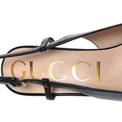 Gucci Nappa Horsebit Platform 35/120mm Slingback Pumps 39 Black 7 of 7