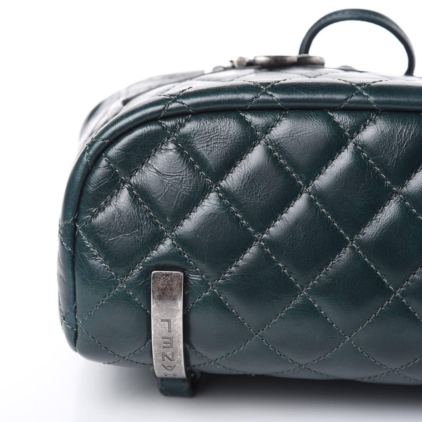Glazed Calfskin Quilted Small Salzburg Mountain Backpack Dark Green