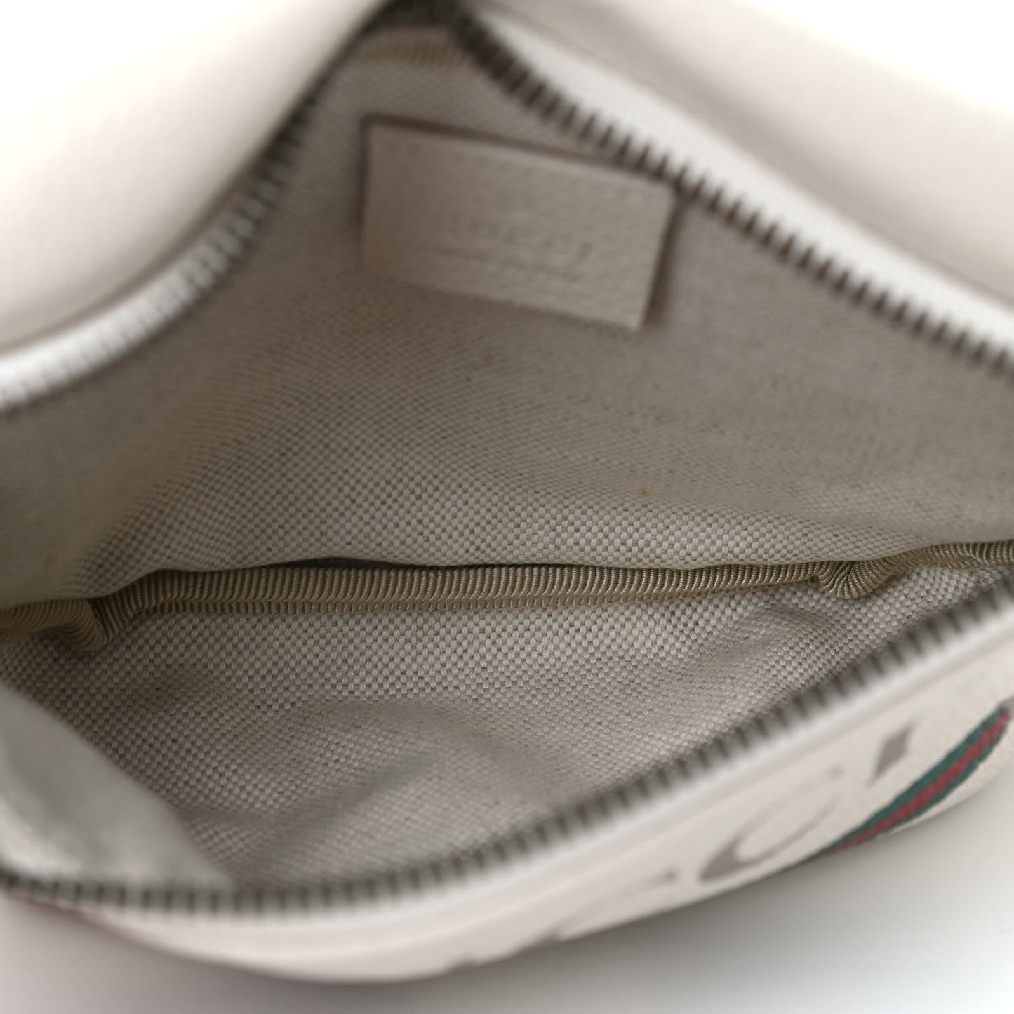 Grained Calfskin Small Logo Belt Bag White