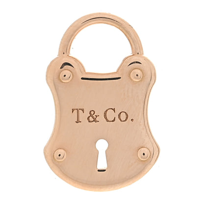 Tiffany 18K Rose Gold Emblem Lock Charm Pendant 3 of 3